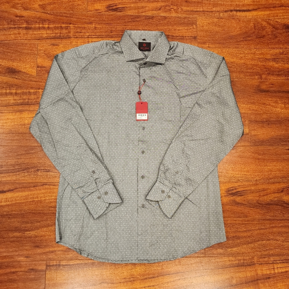 Louis Feraud Paris Men's Button Front Long Sleeve Shirt Size L 41.42